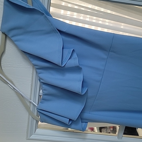 LuLu's Women's Prom Dress Elegant Powder Blue One-Shoulder Dress Pastel Sz M NWT - Picture 4 of 7